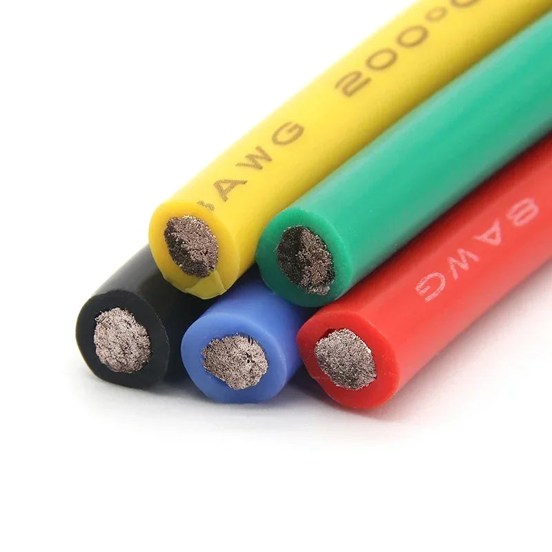 1/5/10m Soft Silicone Cable 26 24 22 20 18 16 14 12 10 8 6 4 2AWG Car Battery Automotive Wiring Heat-resistant Electrical Wires.