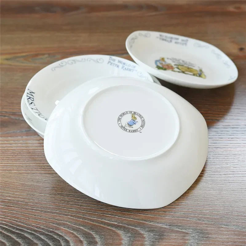 Bone china rabbit series dinner plate ceramic soup plate vegetable plate.