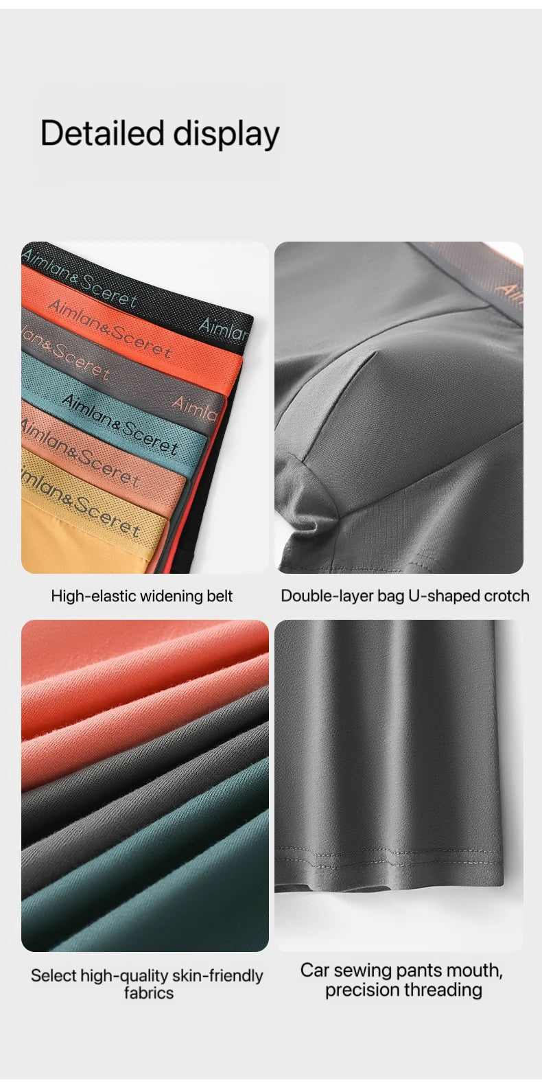 4Pcs Männer Unterwäsche Sportliche Boxer Plus Größe Jugend Boxer Shorts Bequeme Atmungsaktive Flache Hosen männer Quadratische Höschen Slip geschenk