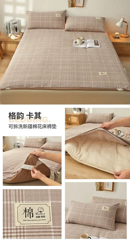 2024 removable and washable Xinjiang cotton mattress mattress fish scale net thickened winter quilt student dormitory mattress