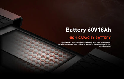 JOYOR T10 Adult Off-Road Electric Scooter 1000W*2 Motor 60V18AH Battery Escooter 10" Off-Road Tire Foldable E-Scooter.