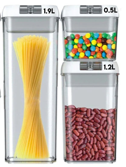 Air-Tight Food Storage Container for Cereals Easy Lock Sealed Jar Plastic Transparent Milk Powder Grains Candy Kitchen Organizer