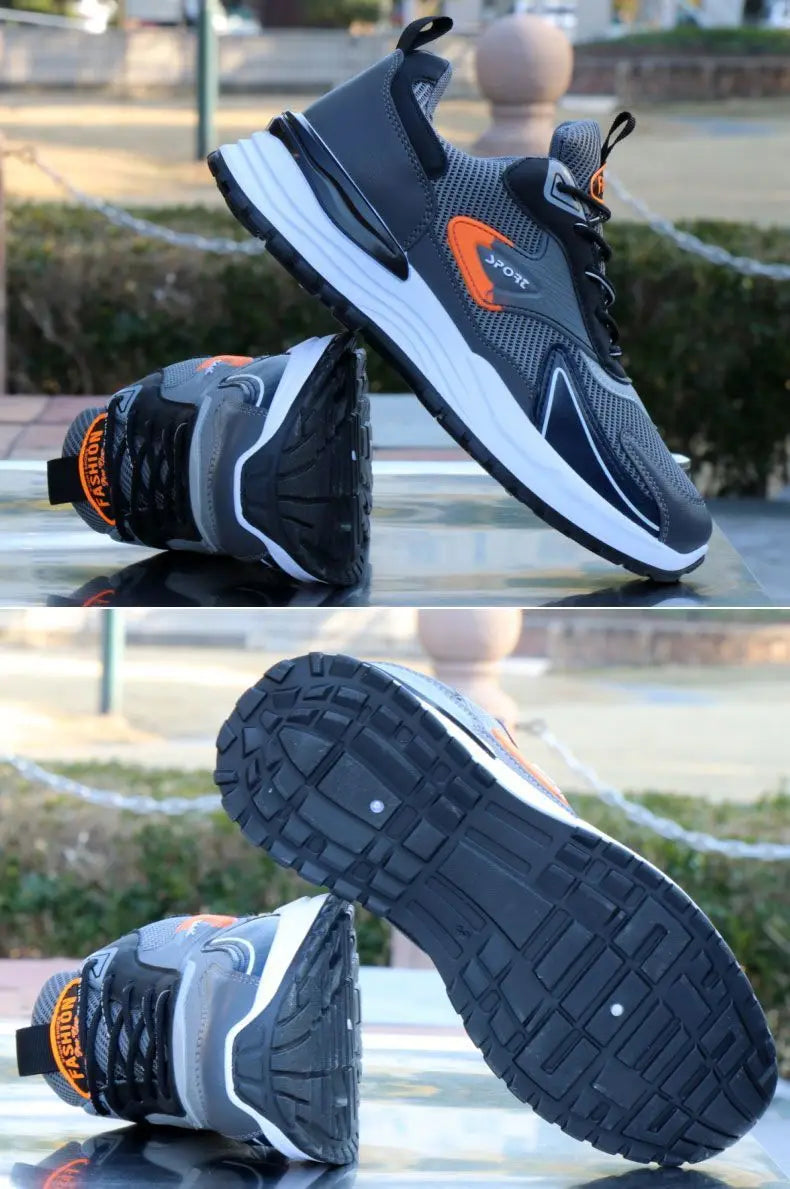 Herren-Laufschuhe, Frühlings- und Sommer-Mesh-Papa-Schuhe mit dicken Sohlen, trendige, lässige Outdoor-Sportschuhe.