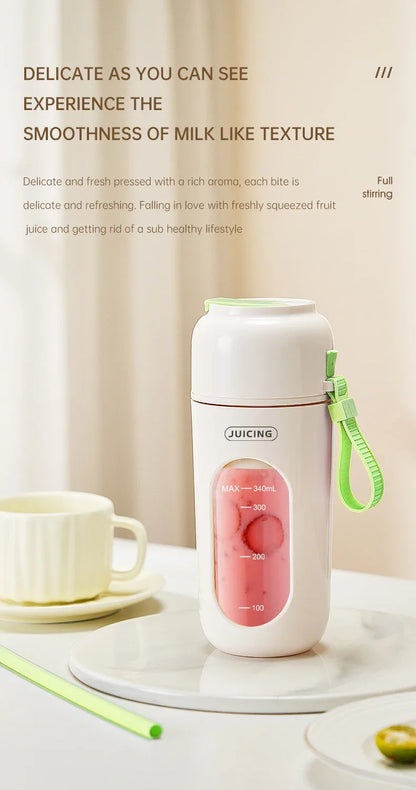 Portable Multi-function USB Wireless Juicer 12-blade Head Fast Juice Extraction 2600mAh Capacity Indoor and Outdoor Mixing Cup