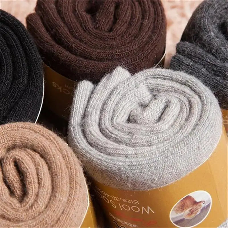4Pairs/Lot Men's Winter Super Thick Thermal Socks Wool Men Women Solid High Quality Merino Wool Socks Cold Snow Warm Wool Socks.