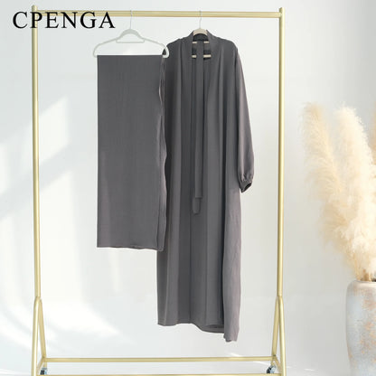 2024 New Muslim Sets for Women Ramadan Prayer Dress Modest Dresses Eid Dubai Abaya Female Islam Clothing Elegant Party Clothes