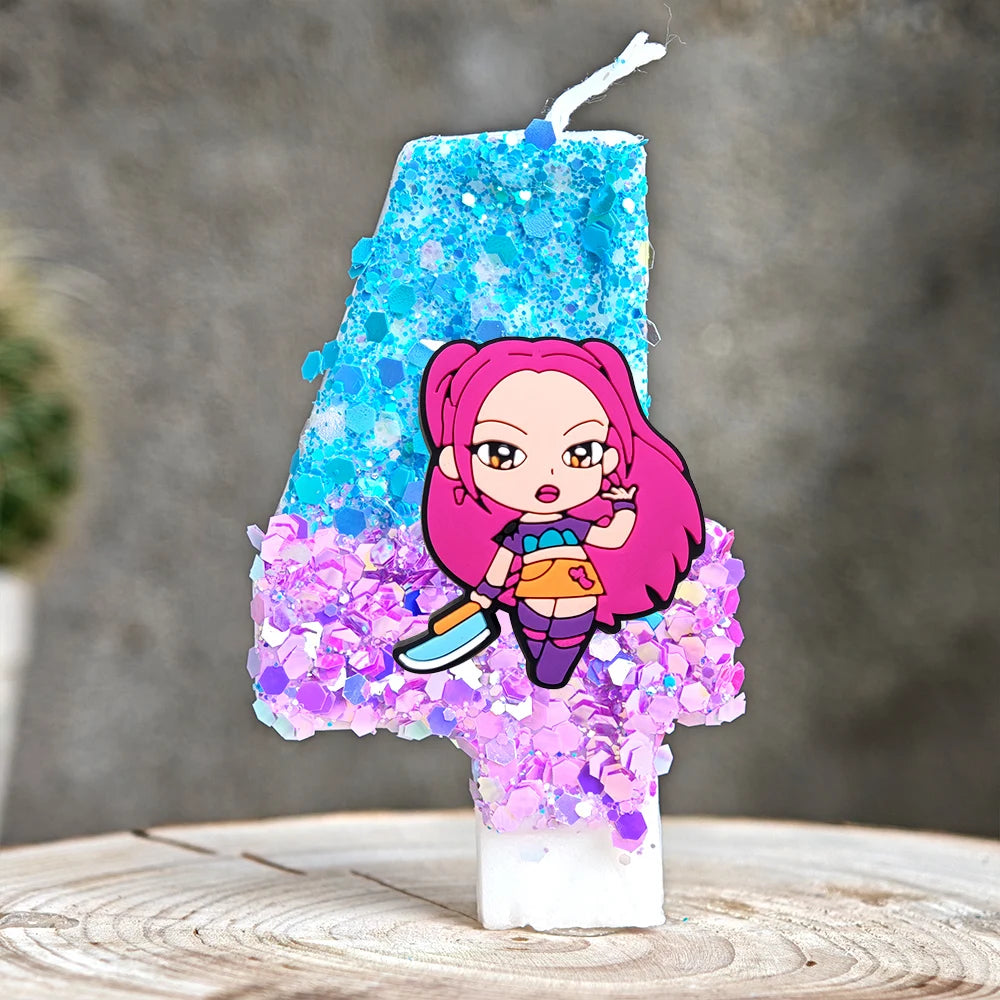 Heißer Kpop Dämon Jäger Thema Kerze 3D Nummer 0-9 Kinder Geburtstag Kuchen Dekoration Baby Dusche Anime Party liefert Geschenke.