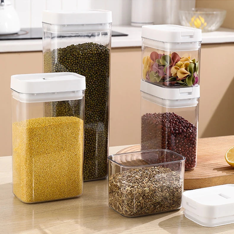 Pasta Storage Box Transparent Plastic Grain Seal Tank Spaghetti Storage Container Moisture-Proof Snack Jar Kitchen Food Tank.
