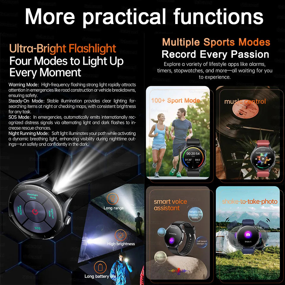 2025 New For HUAWEI Health MonitorUric Acid Blood Pressure Blood oxygen Body Analysis Smart Watch ECG+PPG Clock Smartwatch Men.