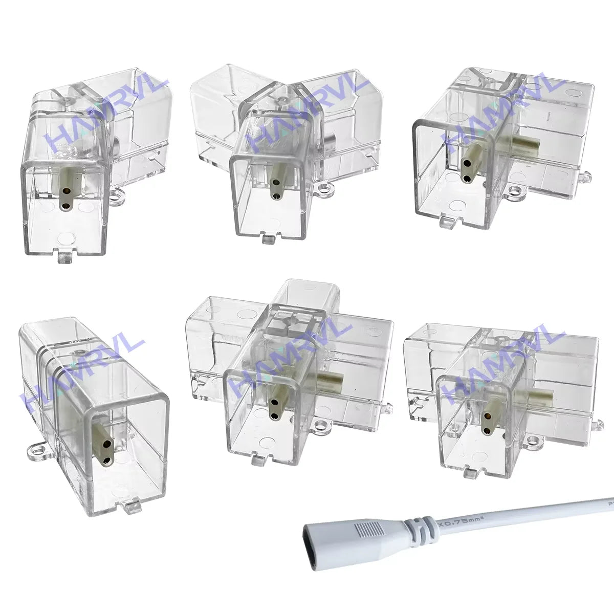 Hexagon Light Adjustable Suspension Rope and Splicing Connector All Copper 2Pin V/Y/L/T/I Cable LED Tube Lamp for Garage Ceiling.
