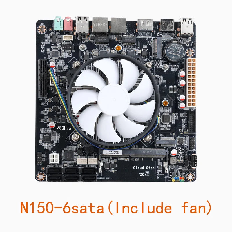 N150 NAS Motherboard 6 SATA 3.0 2x i266-V 2.5G DDR4 ITX NAS Board 2x M.2 Nvme For DIY Home NAS All in One.