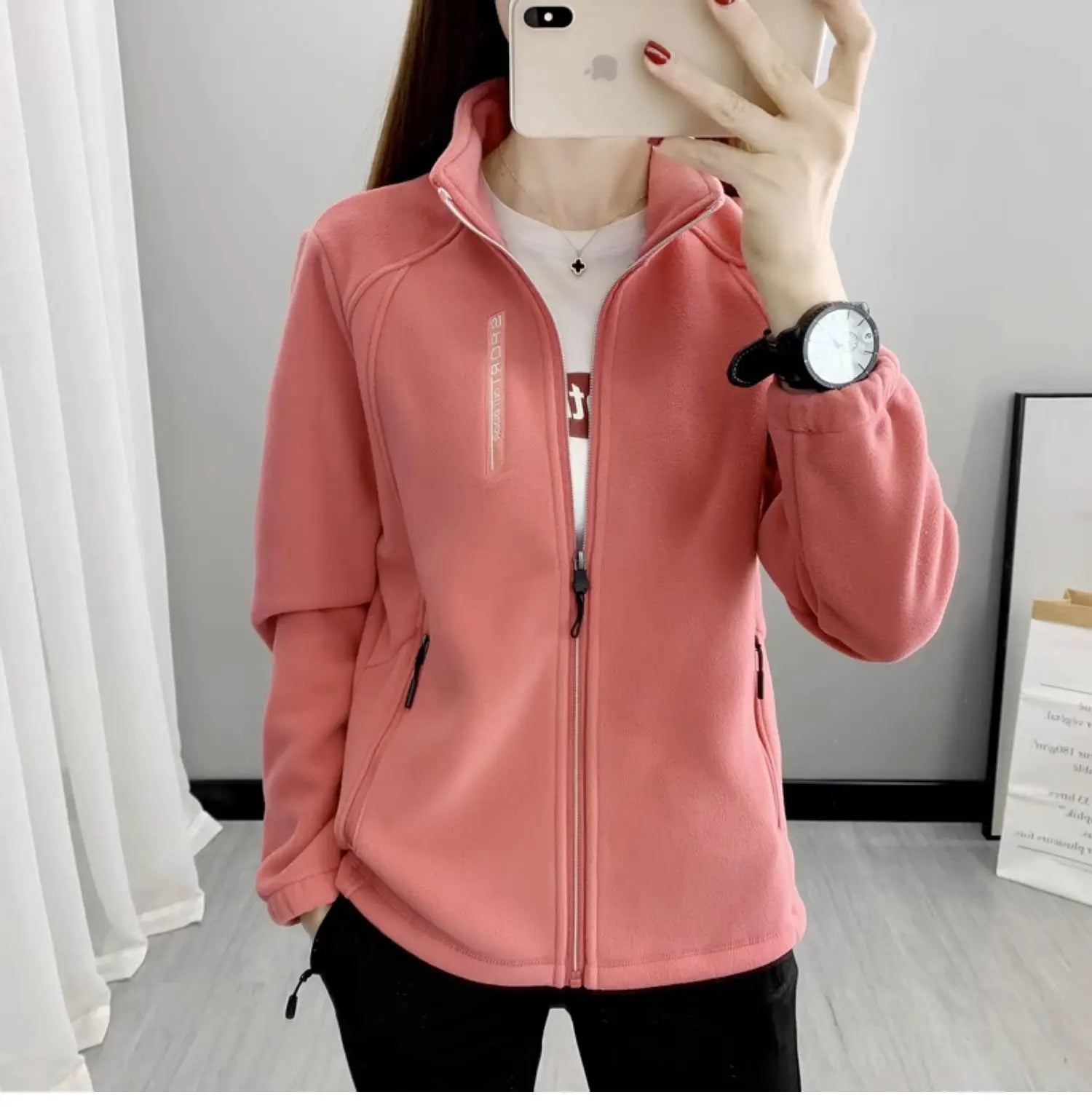 Plus Größe Herbst Winter Polar Fleece Warme Mantel Frauen Sweatshirt Outdoor Sport Casual Zipper Strickjacke Jacke Top Schlank Jugendliche.
