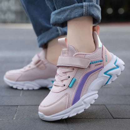 Trendy Lightweight Children Girls' School Shoes Anti-Slip Breathable Outdoor Casual Walking Sneaker Size 28-39.