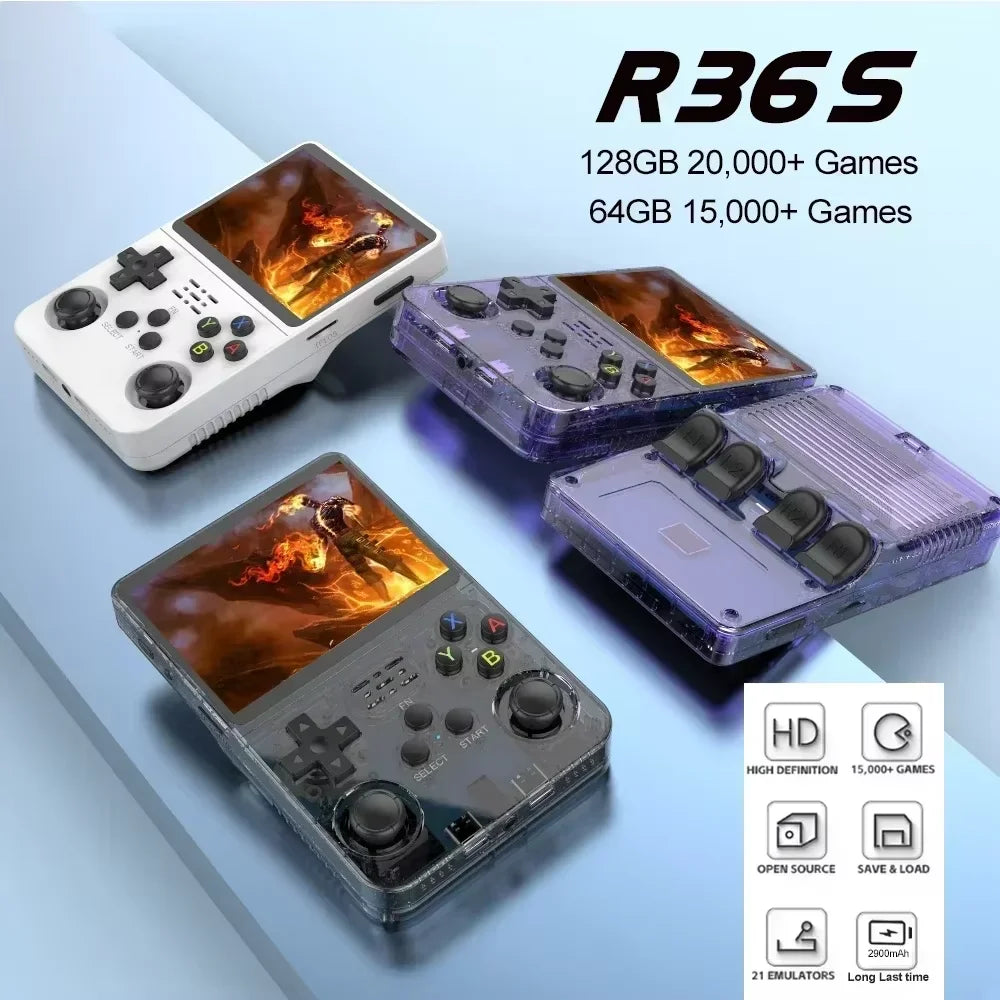 R36S/ R36H  Handheld Video Game Console Linux System 3.5 Inch IPS Screen Portable Retro Pocket Video Player Gifts For Christmas.