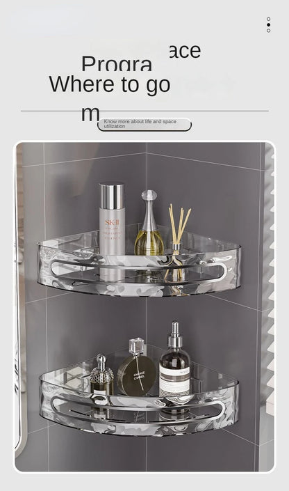 2PCS Badezimmer Regale Küche Lagerung Organizer Kunststoff Shampoo Rack Dusche Regal Bad Zubehör Kein Bohrer Regal