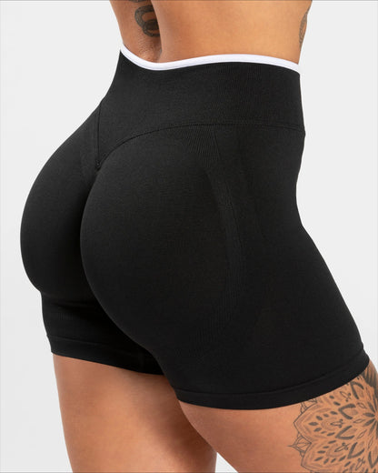 Women's Seamless Gym Solid Color Sports Shorts White Waist Tight High Waist Hip Lifting Yoga Pants Running Sports Shorts