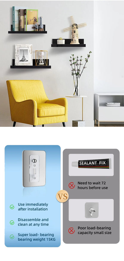 Schwimmende Badezimmerregale ohne Bohren, Aufbewahrung, Wandregal, Heim-Organizer, Leiste, Hardware, Schrank, Küche, Toilettenzubehör