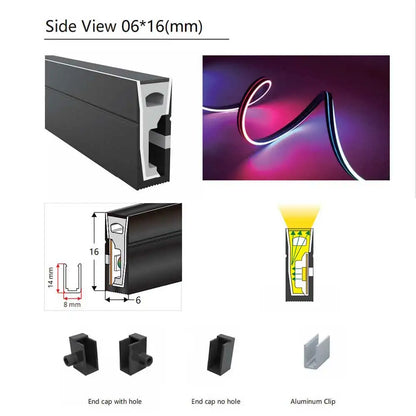 Black Led Neon Silica Gel Tube Diffuser Soft Rope Tube IP67 Waterproof For WS2812B SK6812 WS2811 5050 RGB Flexible Strip Light