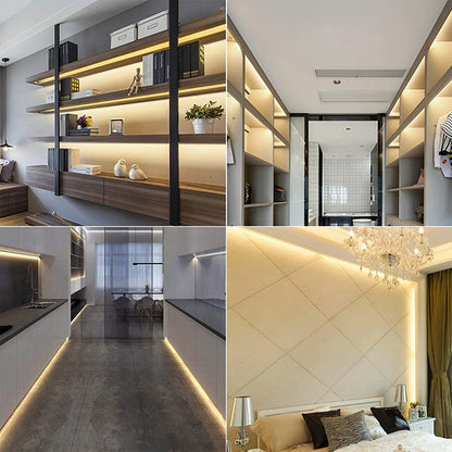 Tuya WiFi COB LED Streifen 12V 1m 2m 3m 4m 5m Warmweiß Kleiderschrank Schrank Beleuchtung Raum Dekor 3000-6500K für Alexa Google Assistent.