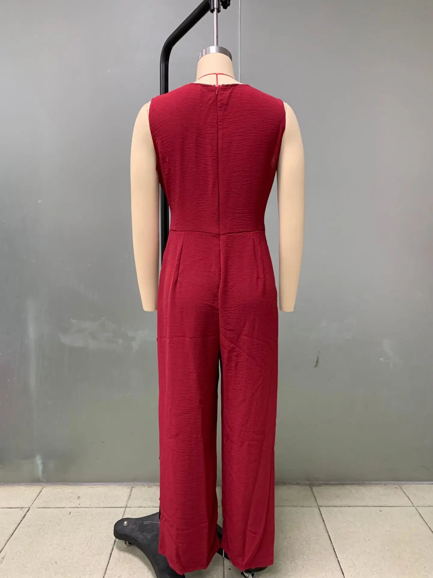 Summer High Waist Lace-up Jumpsuits Women 2025 New Sleeveless V-neck Side Pocket Solid Casual Jumpsuit Office Ladies Rompers.