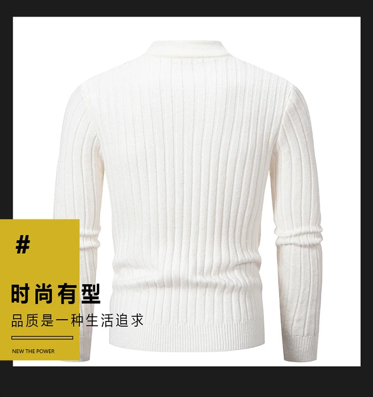 2023 Autumn  and Winter New Sweaters Warm Fit Knitted Sweaters Solid Color Casual Pullover Multiple Styles Sweater Men.