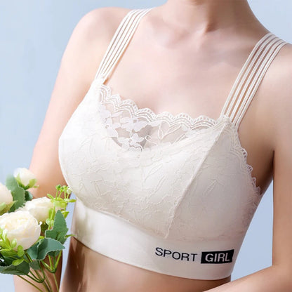 1pcs New Women Lace Bras Lady Comfortable Bralette Solid Color Sexy Underwear Female Vest Style Wireless Lingerie Girl Tube Tops.