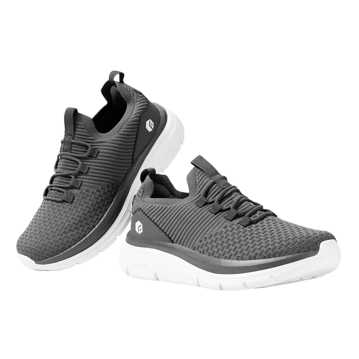 FitVille Herrenschuhe zum Hineinschlüpfen, leichte, breite Breite für Plattfüße, Plantarfasziitis, Fersenschmerzlinderung