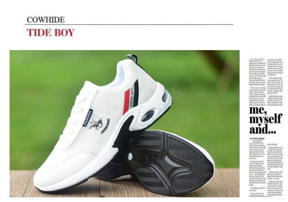 Brand Men's Sneakers Versatile Air Cushion Running Shoes Men Platform Leather Vulcanized Shoes Breathable Men Casual Sport Shoes