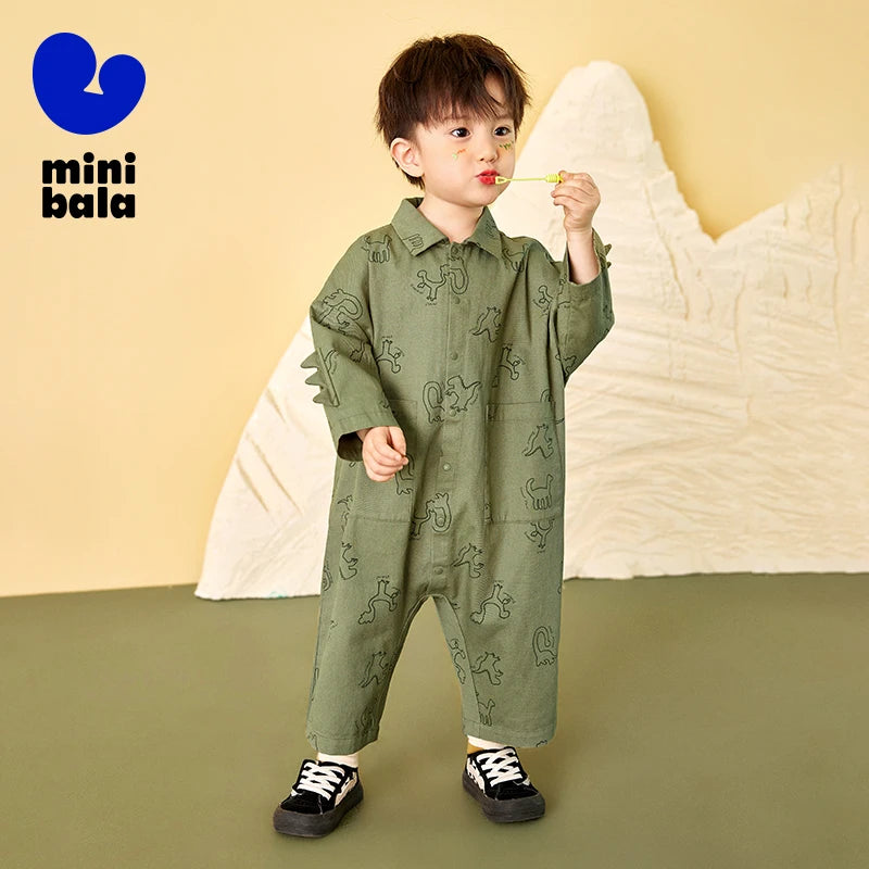 Mini Bala Outdoor Einteiliges Strampler-Set für Babys, Kinder-Arbeitskleidung, Krabbelanzug, Overall, Neu im Herbst und Winter 2024.