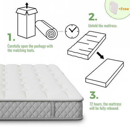 Orthopädische Kaltschaummatratze, 90 x 200 cm, mit 7-Zonen-Taschenfederkern, Festigkeitstufe H3 (mittelfest)