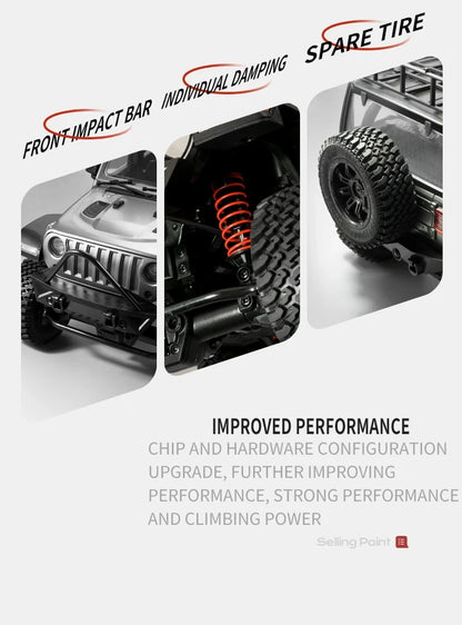 1/12 MN128 RC Car 4WD Jeep Model 2.4G Remote Control LED Light 4X4 Off Road 4WD Climbing RC Truck Electric Toy Car Gift for Boy