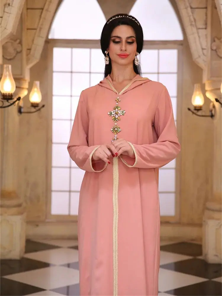 Ramadan Pink Abaya Damen Dubai Arabic Islam Prayer Clothes Muslim African Dresses For Women Kebaya Kaftan Robe Musulmane Femme.