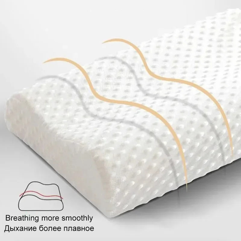 Long Pillow Memory Foam Bedding Pillow Neck Protection Slow Rebound Shaped Maternity Pillow For Sleeping Orthopedic Pillows.