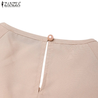 2025 ZANZEA Fashion Women Autumn Long Sleeve Maxi Sundress Muslim Abaya Dresses Duabi Robe Femme IsIamic Clothing Hijab Vestidos.