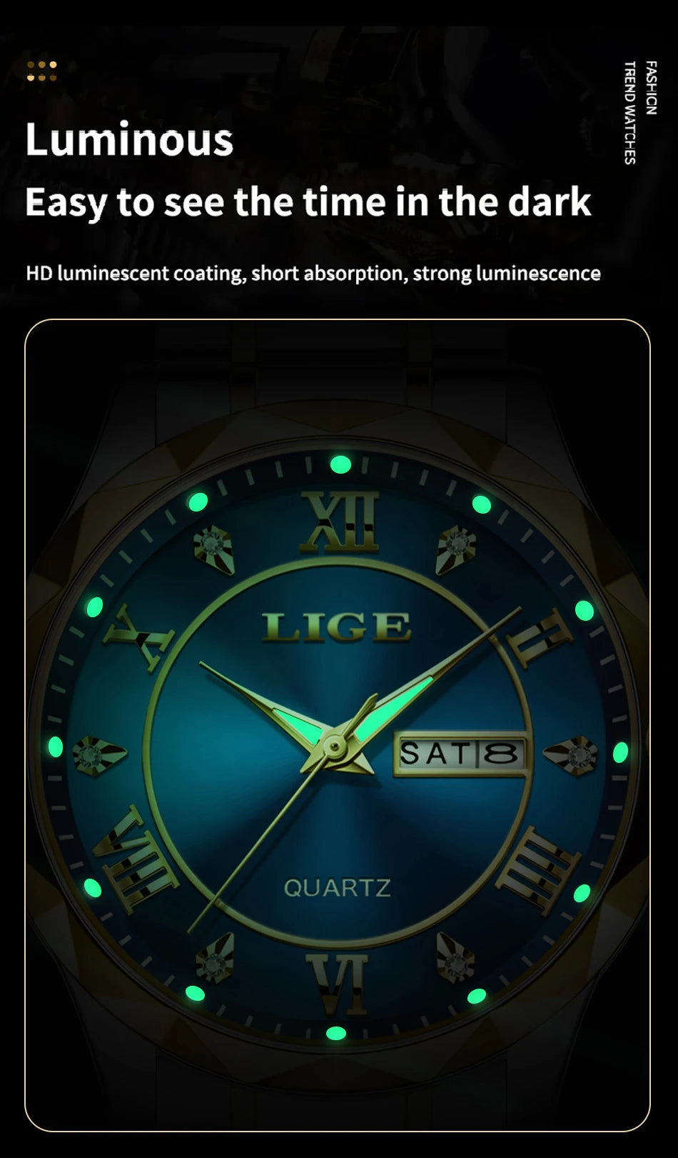 LIGE 2025 brand luxury women's watches waterproof luminous date day Ladies Watch stainless steel quartz watches for women reloj.