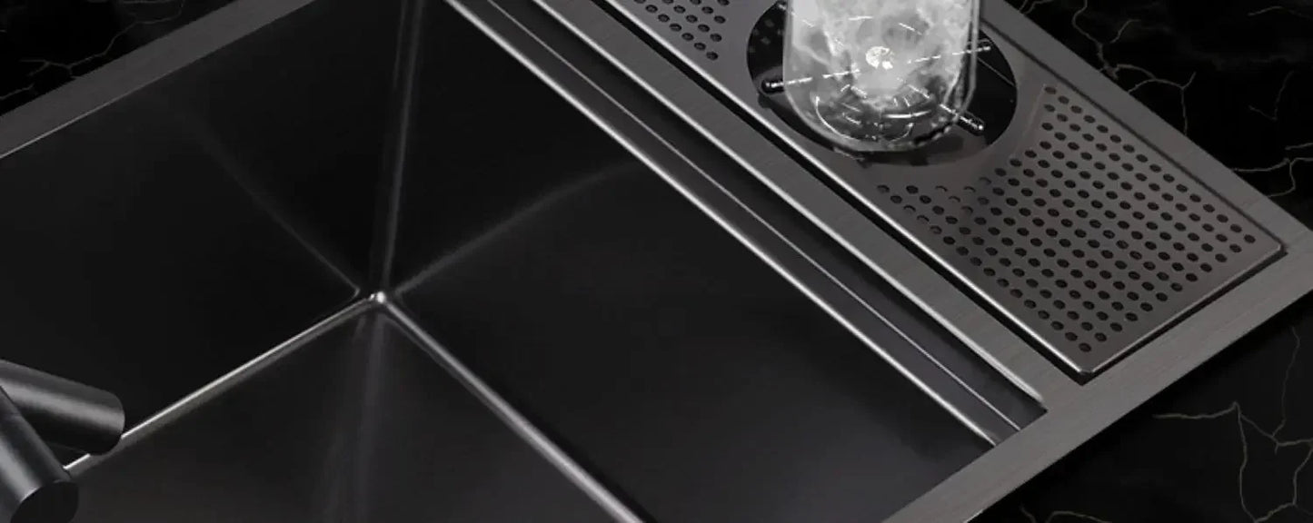 55 cm x 32 cm, 304 Nano-Edelstahl, versteckter Waschbecken-Klapphahn mit großem Einzelschlitz und Abdeckplatte, Bartheke, Tassenscheibe