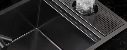 55 cm x 32 cm, 304 Nano-Edelstahl, versteckter Waschbecken-Klapphahn mit großem Einzelschlitz und Abdeckplatte, Bartheke, Tassenscheibe