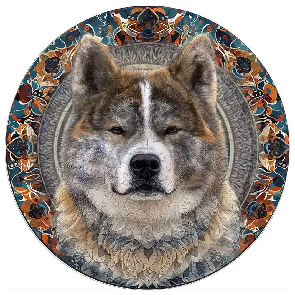 Wooden Animal Jigsaw Puzzle for Adults Kids Toy Circular Puzzle Puzzles Set Birthday Gift Brain Teaser Family Interactive Game.