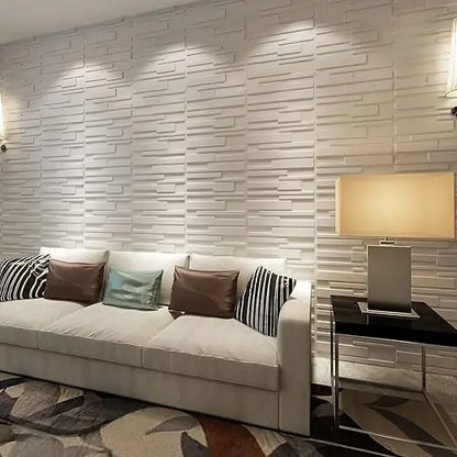 KUUJOJO 12pcs 3D textured wall panel for indoor wall decoration, suitable for living room, hall, bedroom, hotel, office