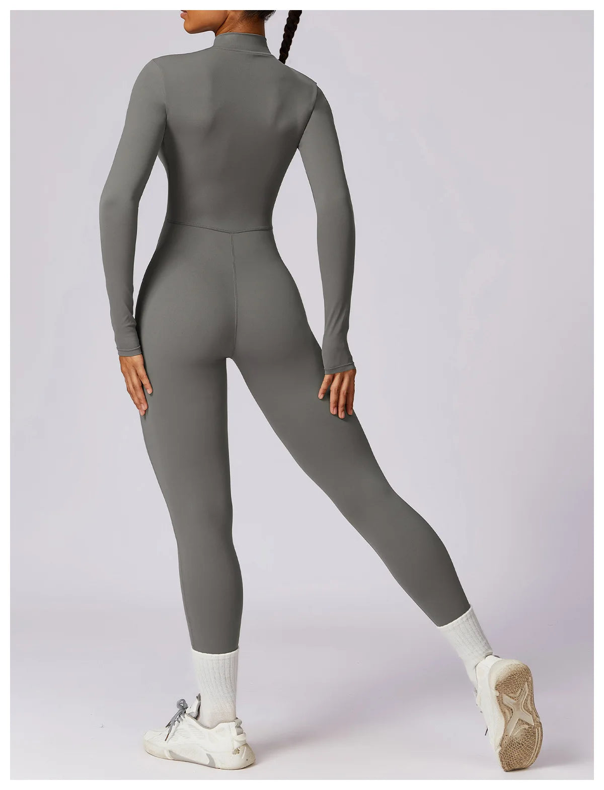Zipper Long Sleeve Jumpsuit Gym Sportswear Women Yoga Boilersuit Women Sports Jumpsuit Fitness Rompers Stretch Workout Bodysuits.