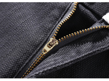 Men's Business Casual Pants Stretch Slim Fit Straight Semi-elastic Waist Trousers Solid Classic Office Work Male Clothing