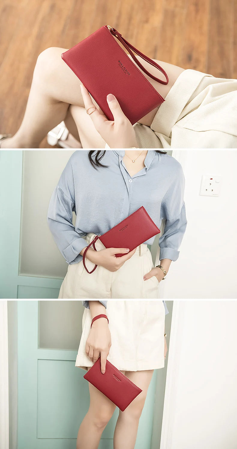 MIYIN Women's Purse long ultra-thin credit card bag minimalist zero purse thin large capacity zipper hold bag handbag purse girl.