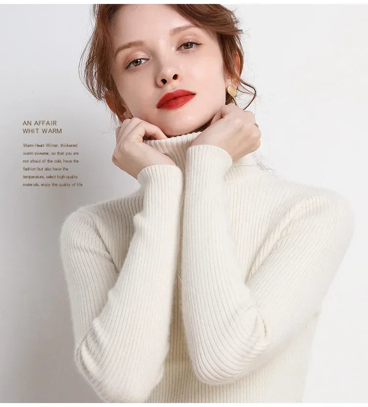 Frauen einfarbig lange Ärmel Roll kragen pullover Strick pullover grundlegende weiche Pullover einfache elegante Mode neu
