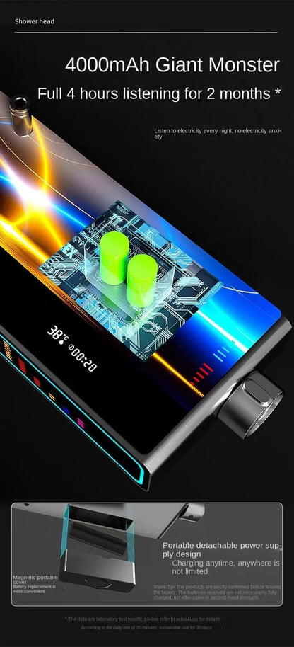 Bluetooth Music Digital Bathroom Shower System Ambient Lighting thermostatic Digital Bathroom Shower Set Faucets Accessories