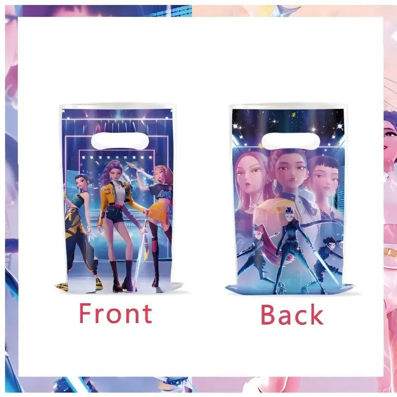 Neue Kpop Dämon Hunter Geburtstag Party Dekoration Geschirr Set Mädchen Luftballons Kuchen Topper Hintergrund Taschen Kinder Party Favor Supplies