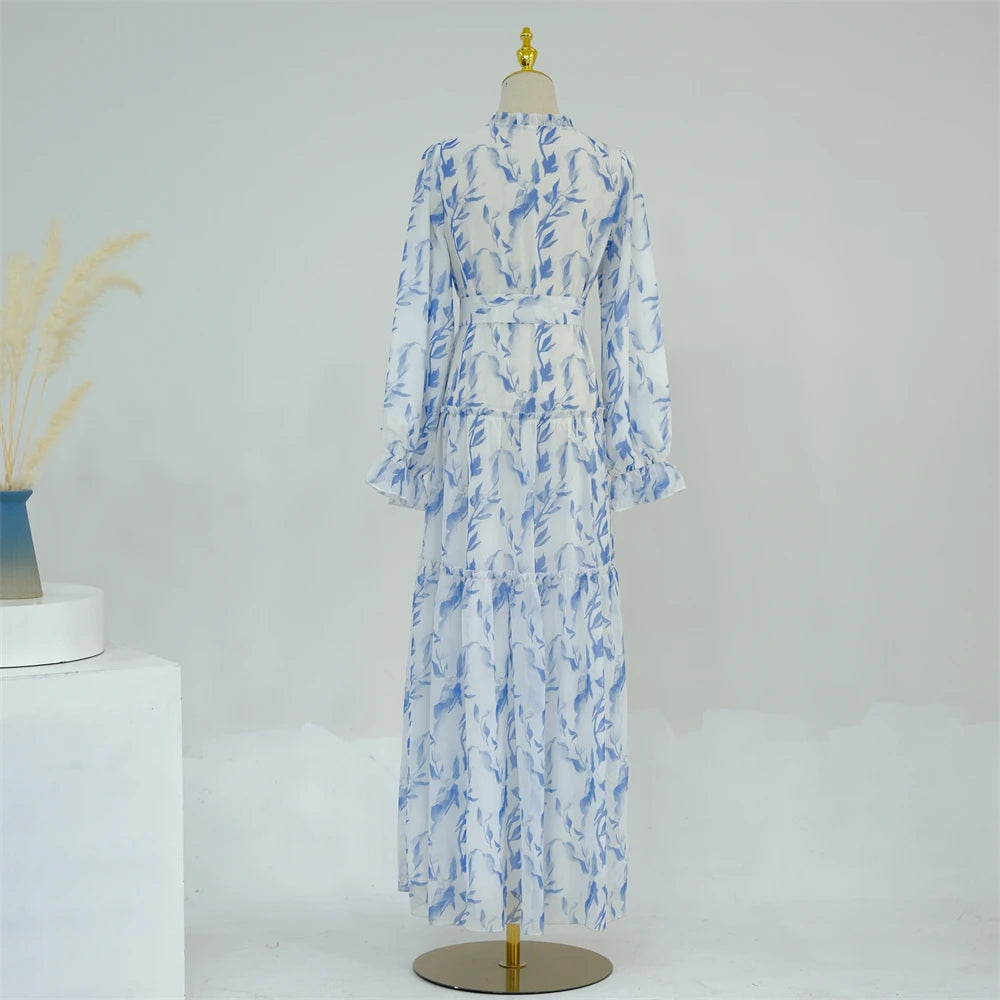 Ramadan Dubai Chiffon Modest Abaya Damen Kebaya Turkey Islam Muslim Long Dress Abayas For Women Kaftans Robe Femme Musulmane.