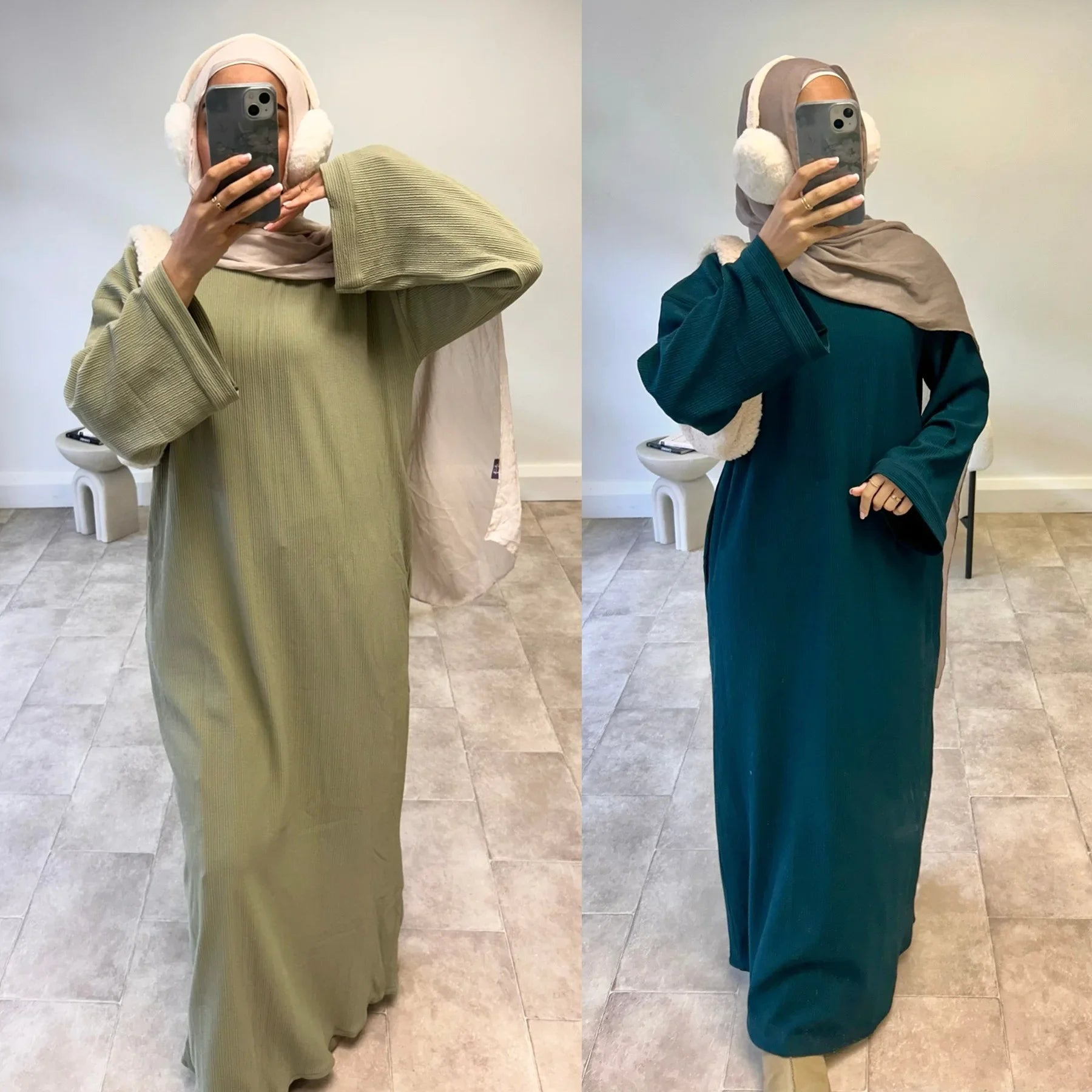 Warm Arabic Corduroy Abaya Dress for Women Ramadan Dubai Women Modest Muslim Coat Winter Islam Clothing New Turkey Solid Robe.