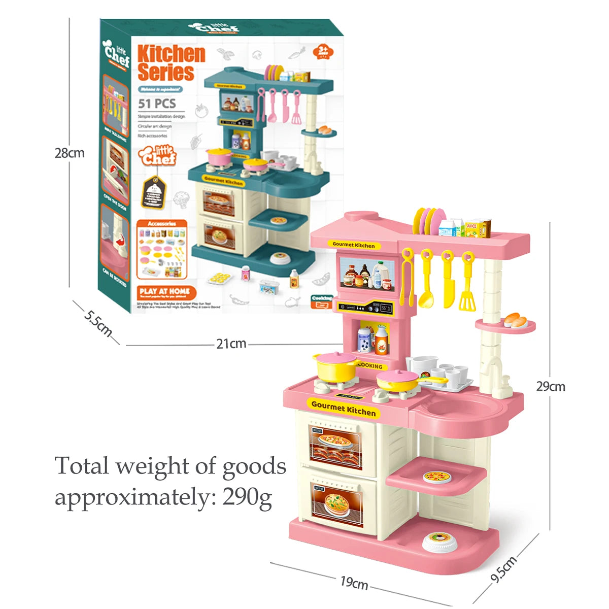 Kitchen Mini Play Cooking Set, Cutting Play Food Toys Pretend Play Pots Milk Bread Pans Early Educational for kids.