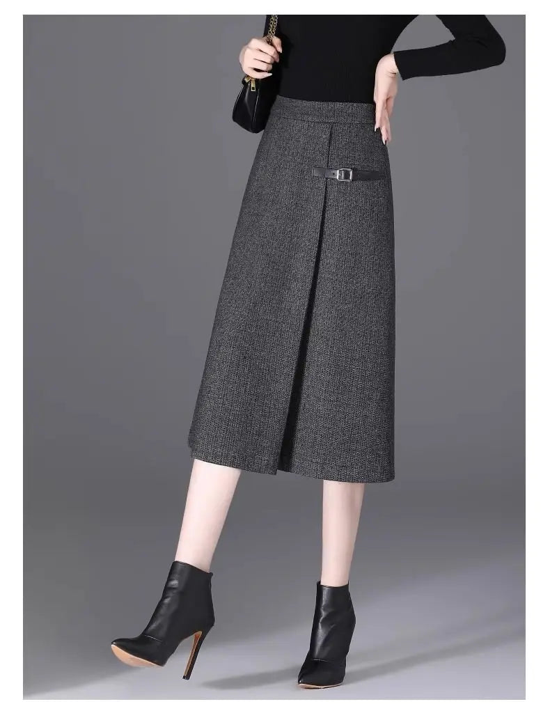 2025 Autumn New All-match Fashionable High Waist A-line Skirt Women Clothes Office Lady Simplicity Irregular Slim Skirts Ladies.