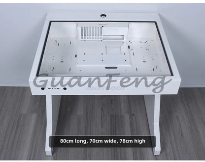 Computergehäuse für große Spieler, All-in-One-Tisch, hochwertiger Desktop, vollständig transparent, großes Gehäuse, cooler wassergekühlter Sci-Fi-Spieltisch